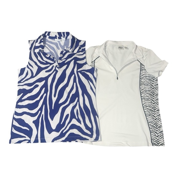 Chico’s Zenergy Golf Two Polos Preppy Tennis Prep Old Money Size 0 Small L1 - Picture 1 of 7